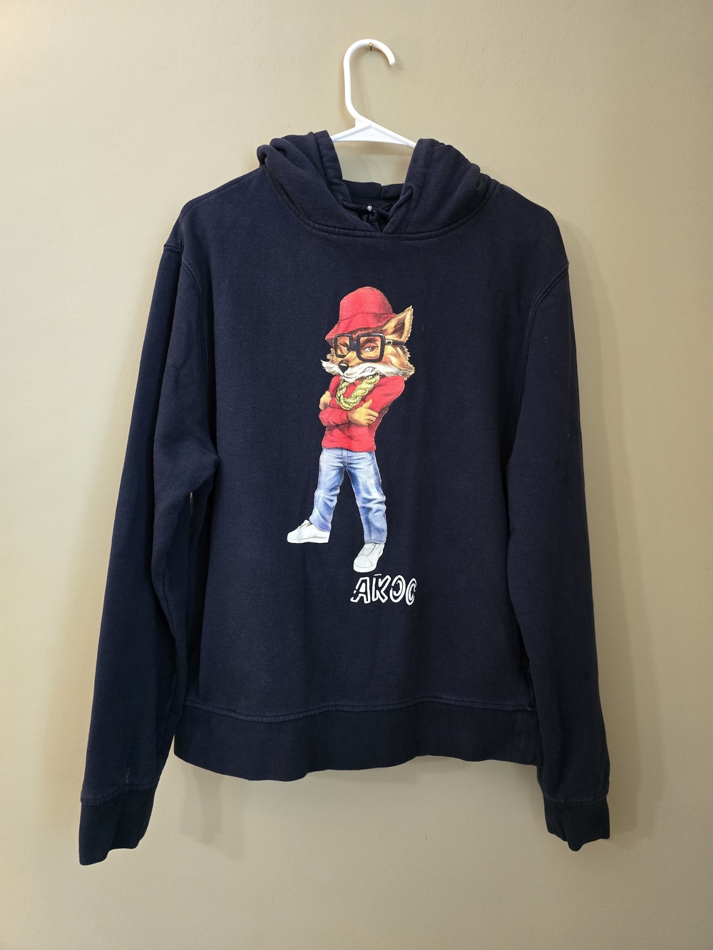 Akoo Navy Pullover Hoodie Graphic Men Size L